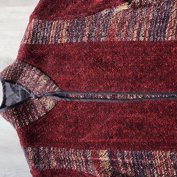 Laura Fisher Bonvallet Chenille Jacket Deep Red Jacket Size M - Picture 2 of 12